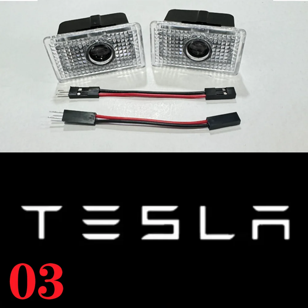 For Tesla Model Y 2025 Juniper Door Lights HD Projector Puddle Lights Model 3 Highland LED Laser Ghost Shadow Welcome Lights