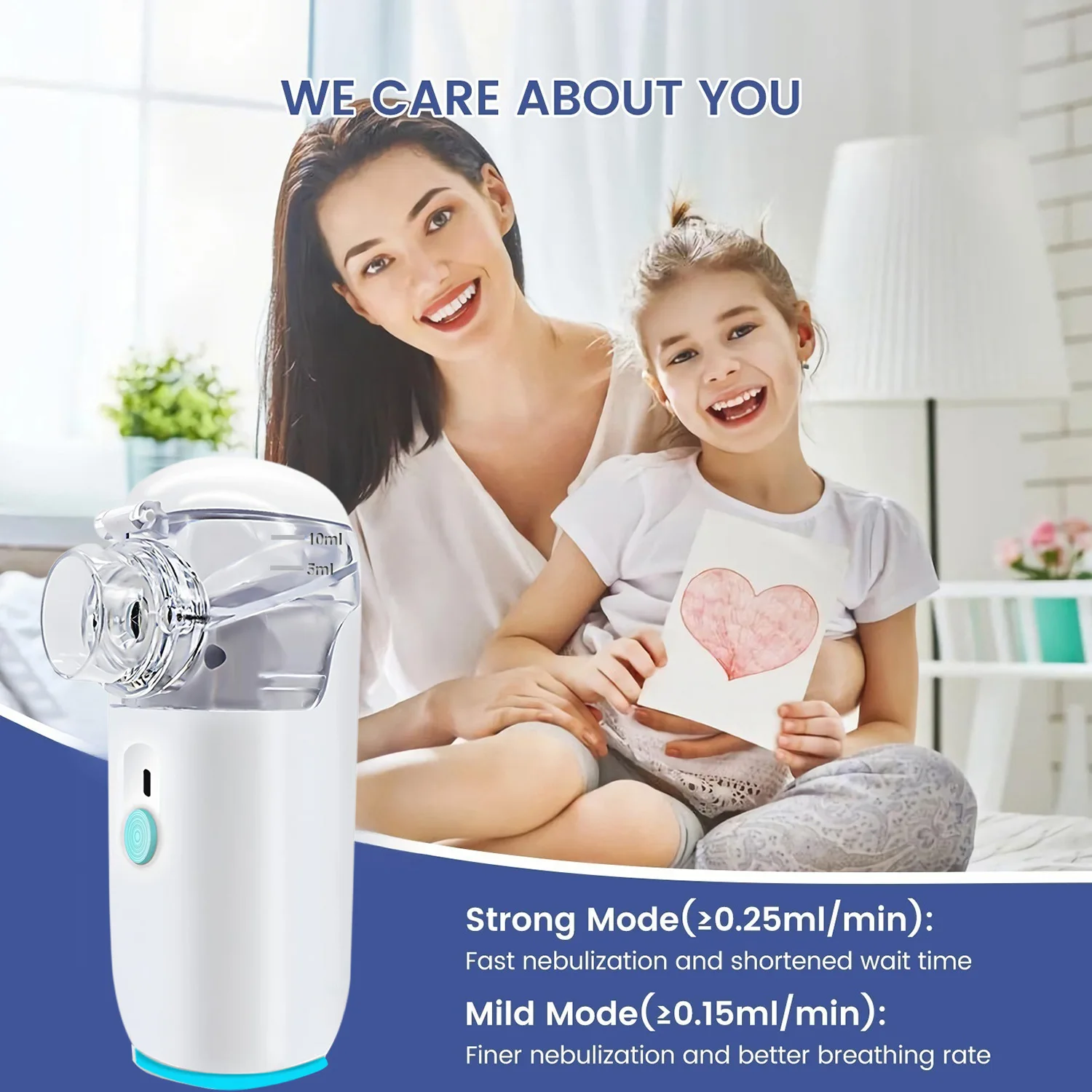 Handheld Portable Autoclean Inhale Nebulizer Mesh Atomizer Silent Inhaler Nebuliser Inhalator for Adult Kids Child Nebulizador