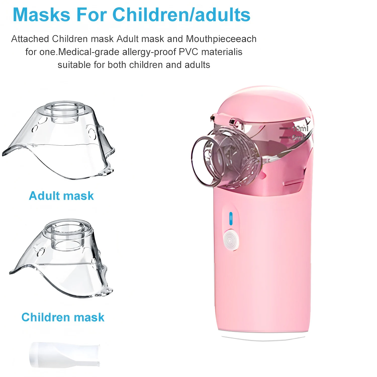 Handheld Portable Autoclean Inhale Nebulizer Mesh Atomizer Silent Inhaler Nebuliser Inhalator for Adult Kids Child Nebulizador