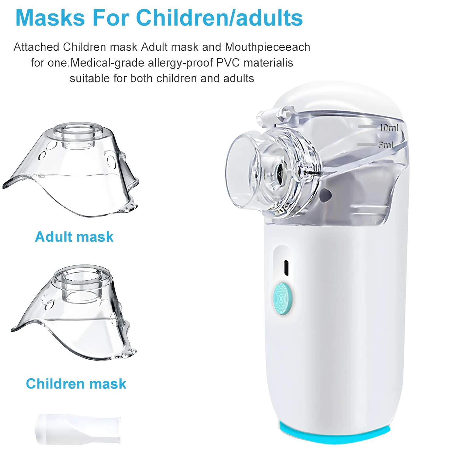 Handheld Portable Autoclean Inhale Nebulizer Mesh Atomizer Silent Inhaler Nebuliser Inhalator for Adult Kids Child Nebulizador
