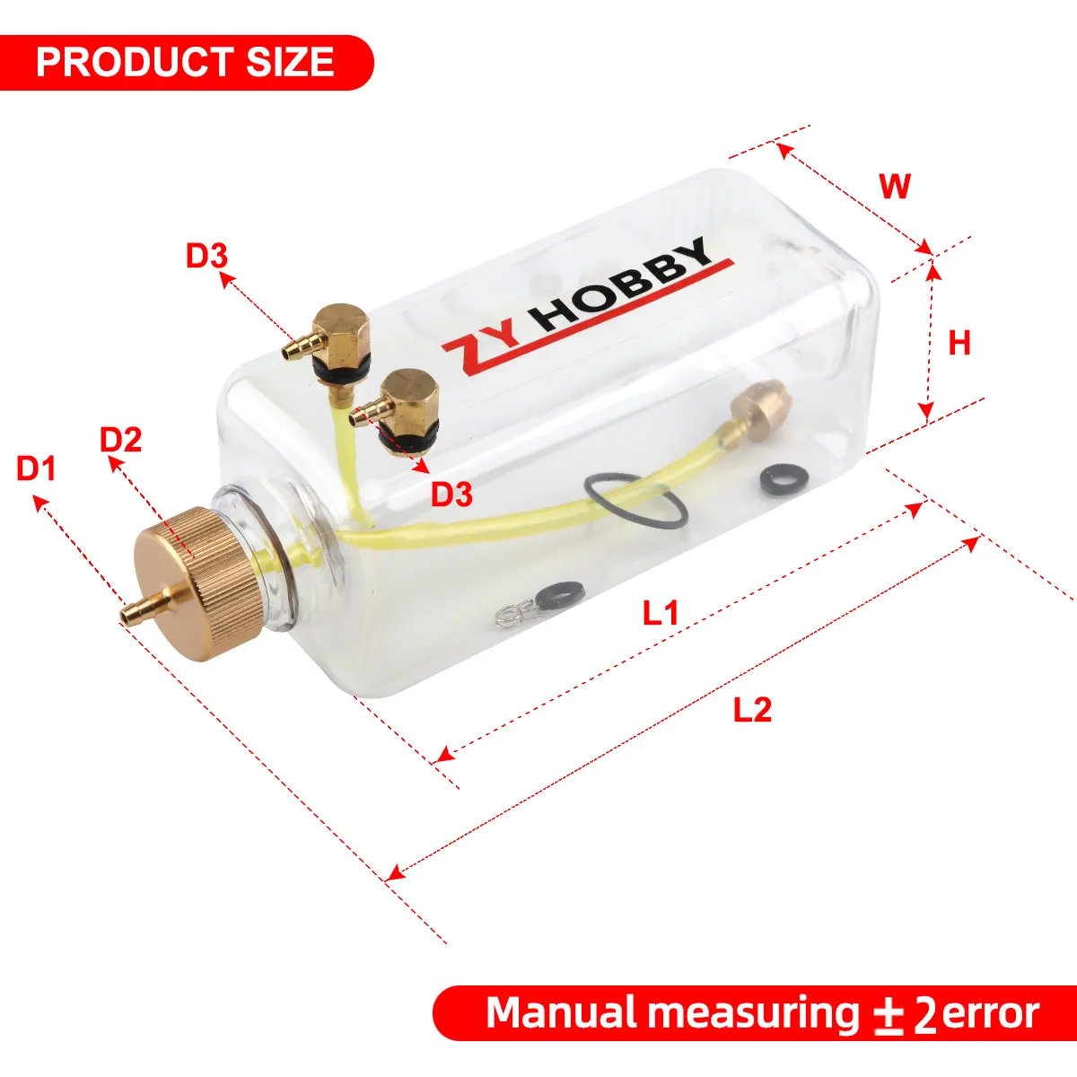 Model Airplane Fuel Tank RC Aircraft Gas/Petrol Nitro Transparent Tanks 260ML 360ML 500ML 700ML 1000ML 1500ML Fuel Bottles