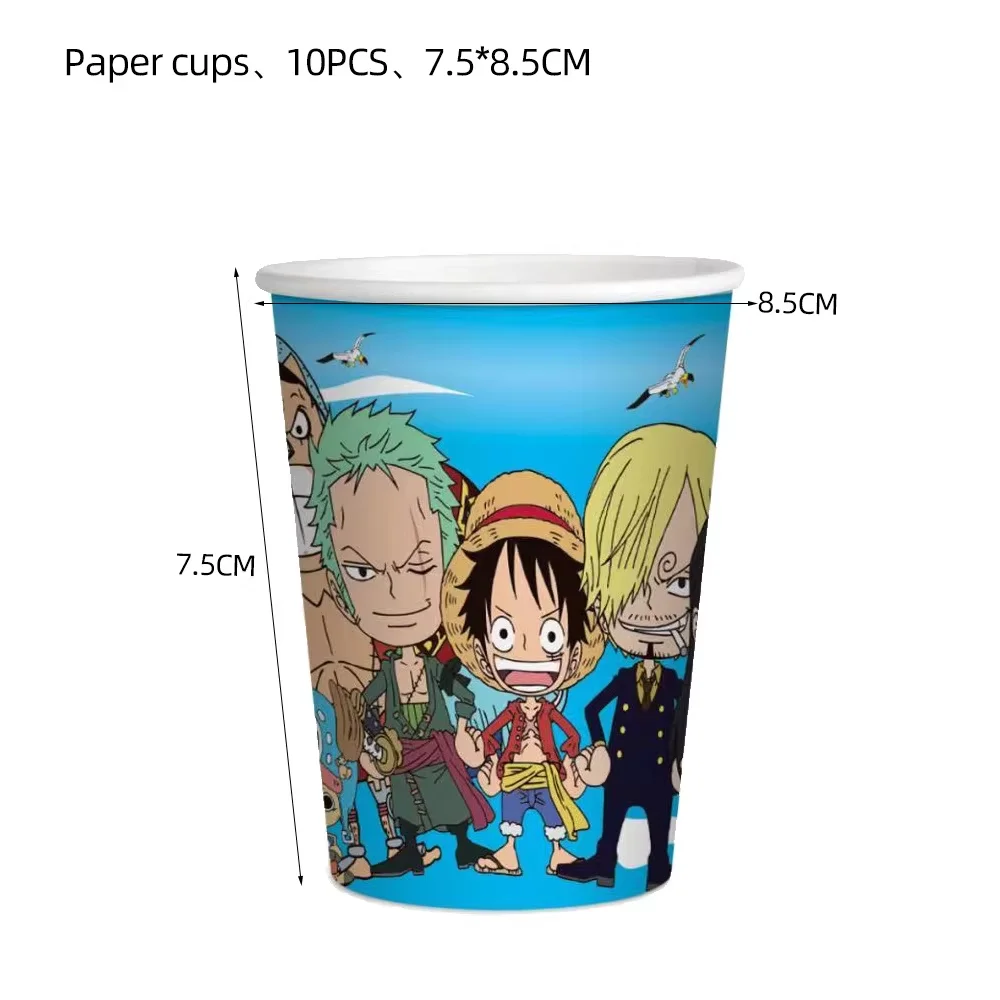 One Piece Anime Birthday Party Kit Plates Banner Balloons Cake Decor Party Favors Theme Props Gifts