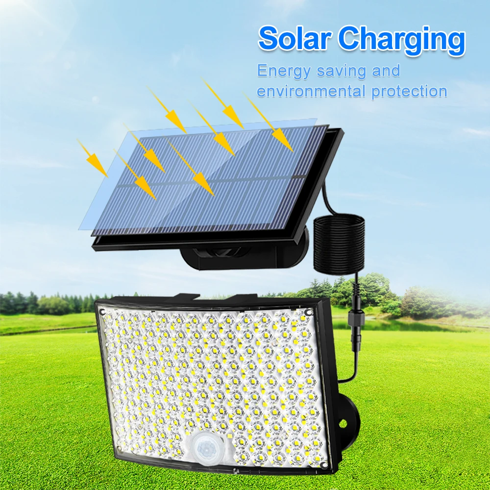 Solar Lights Outdoor with Motion Sensor 234/268LED Solar Flood Lights Waterproof Solar Powered Security Spot Lights Porch Patio
