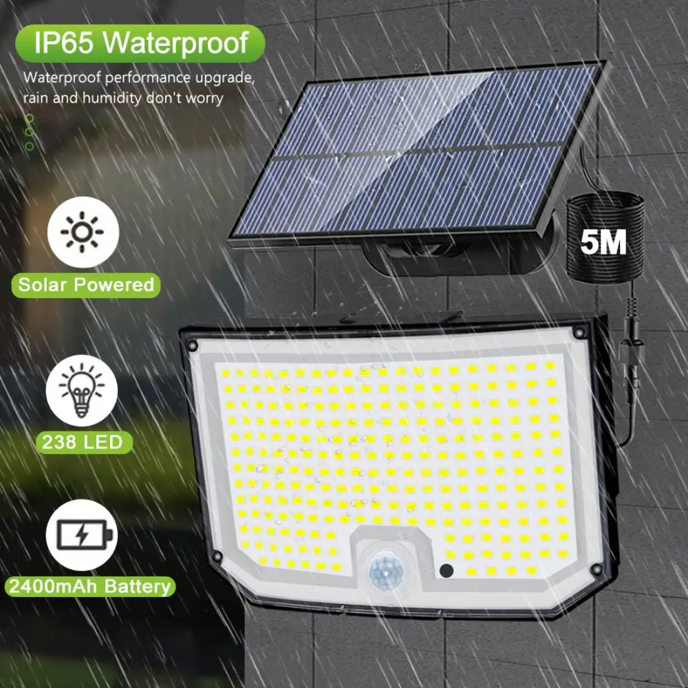Solar Lights Outdoor with Motion Sensor 234/268LED Solar Flood Lights Waterproof Solar Powered Security Spot Lights Porch Patio