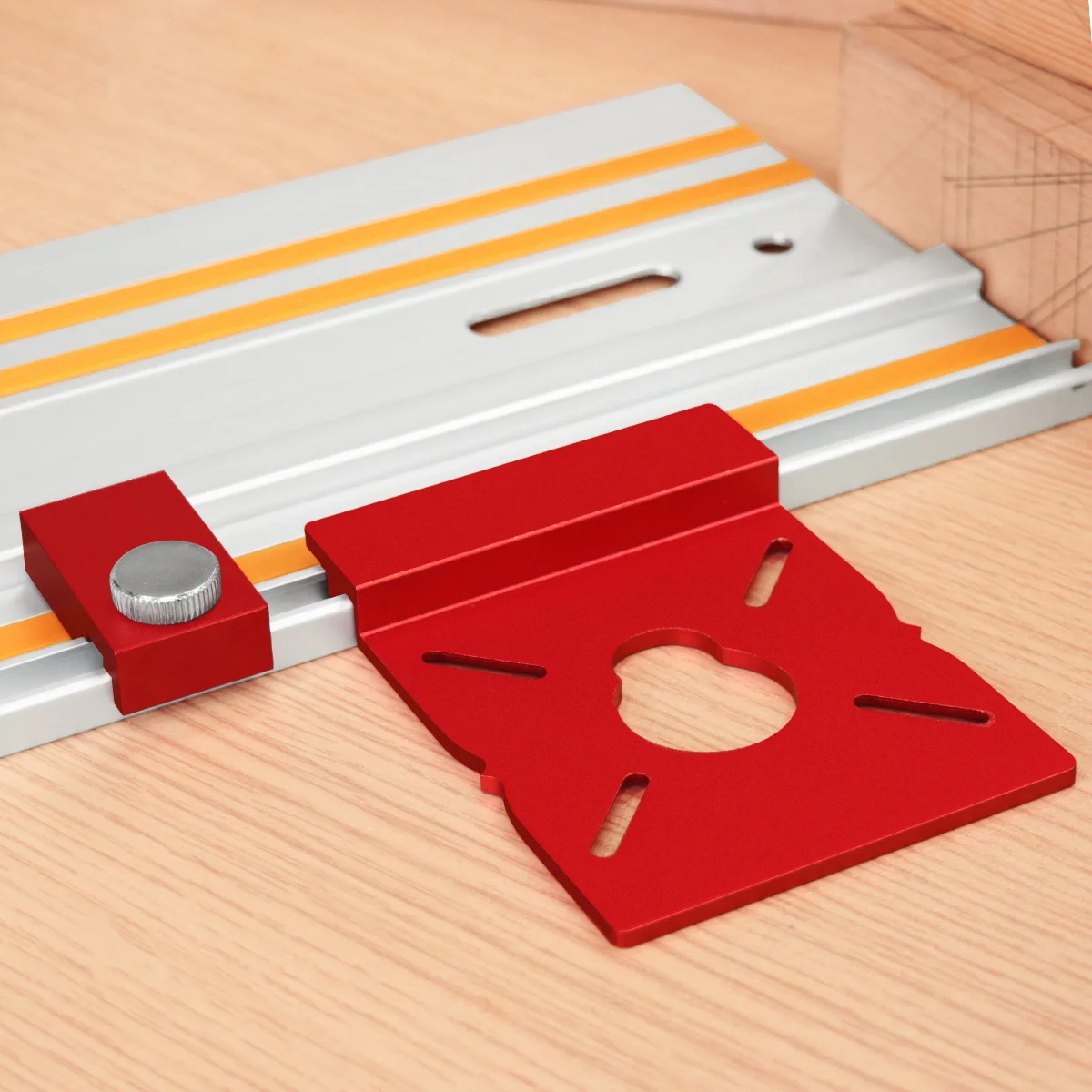 Woodworking Heavy Duty Aluminum Router Guide Rail Connector Set or 2PCS Adjustable Rail Stops for Track Saw Guide Rails
