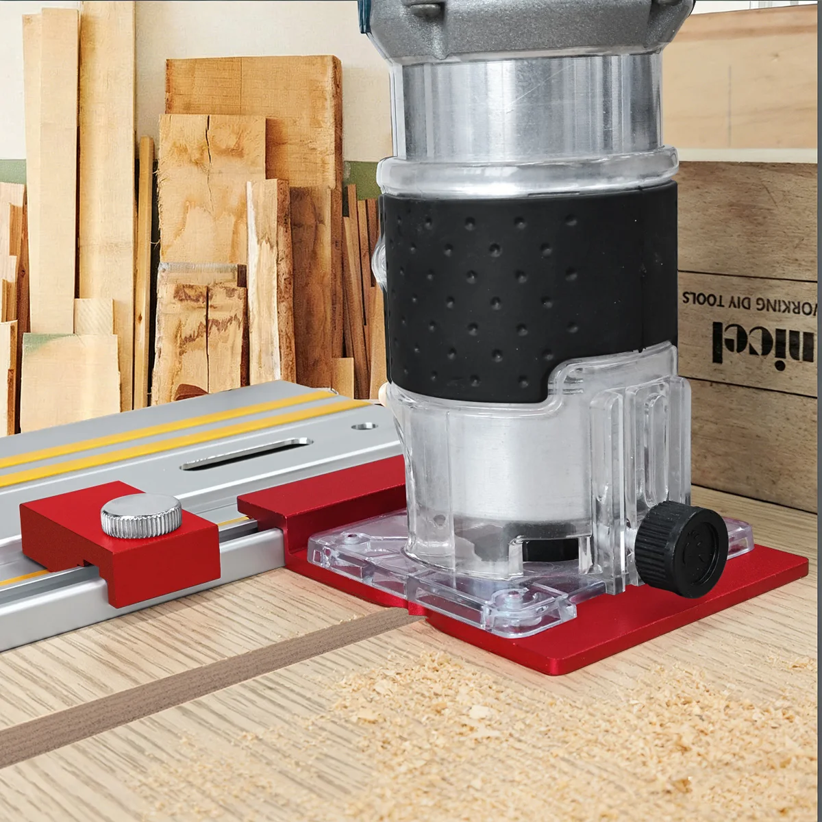 Woodworking Heavy Duty Aluminum Router Guide Rail Connector Set or 2PCS Adjustable Rail Stops for Track Saw Guide Rails