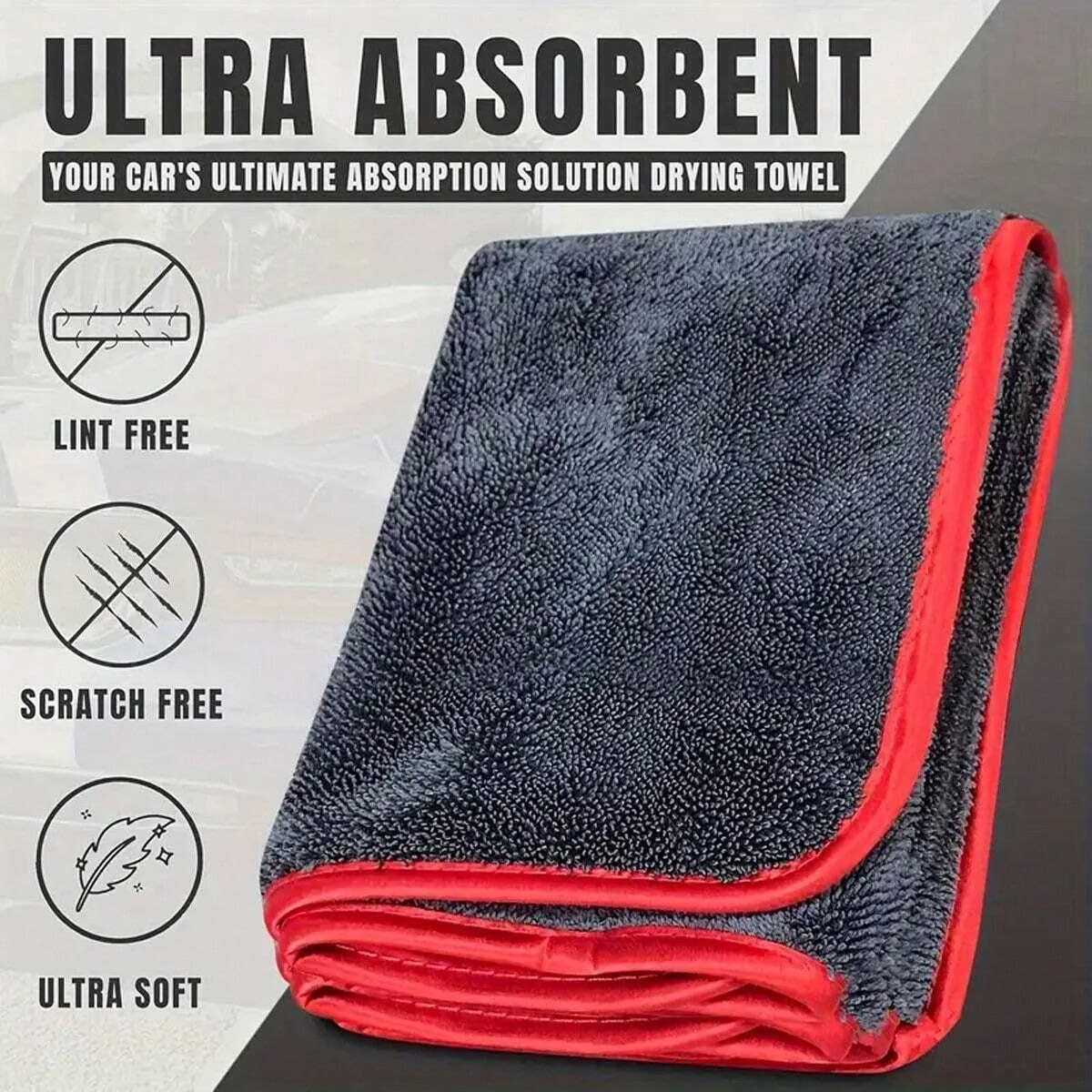 Super Absorbent Microfiber Car Towel, Compact Design, Strong Water Absorption, Suitable for Cars, Trucks and Ships.