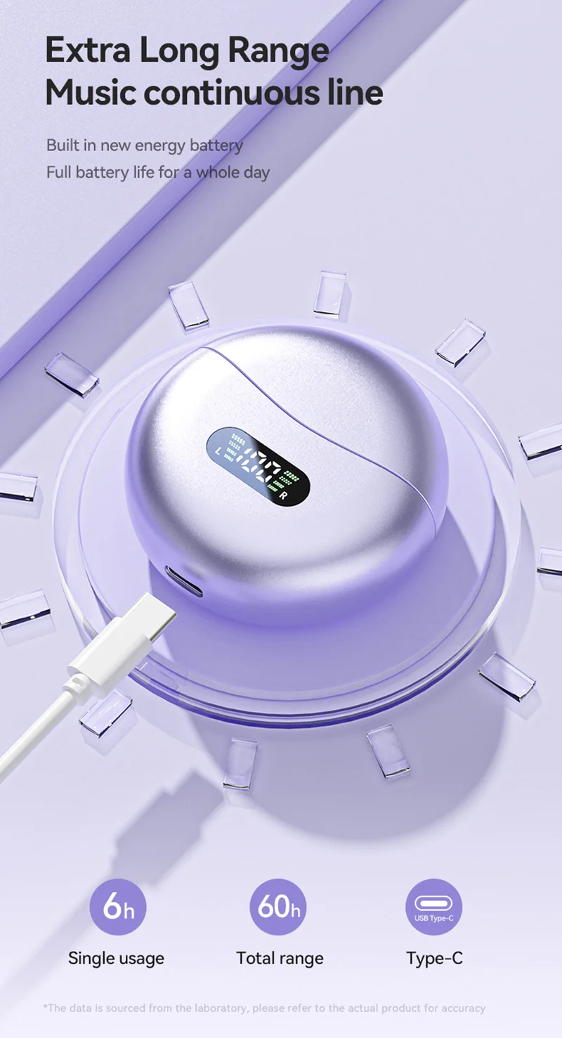 2026 Open Ear Clip Earbuds ENC Wireless Bluetooth5.4 Headphone Noise Cancelling Earphone With Mic For Android iOS New