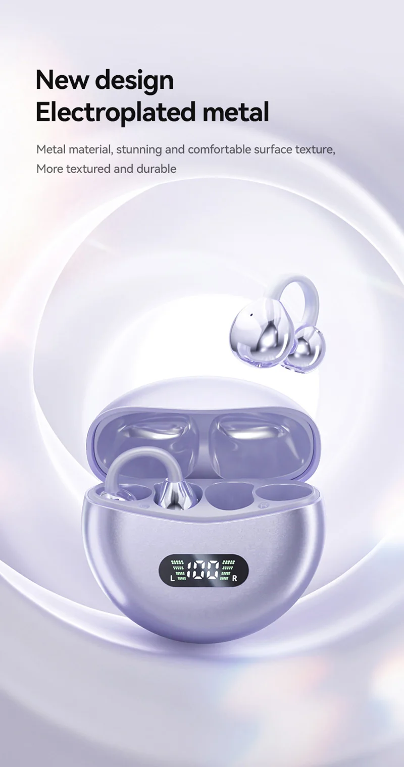 2026 Open Ear Clip Earbuds ENC Wireless Bluetooth5.4 Headphone Noise Cancelling Earphone With Mic For Android iOS New
