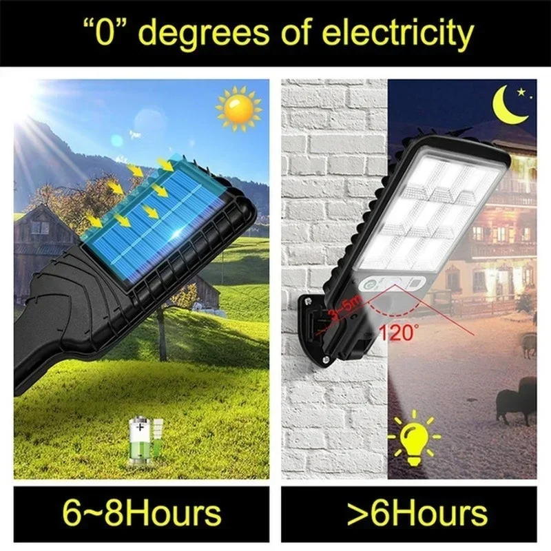 LED Solar Outdoor Wall Lights with Motion Sensor, 3 Lighting Modes IP65 Waterproof, Remote Control Solar Security Lamp