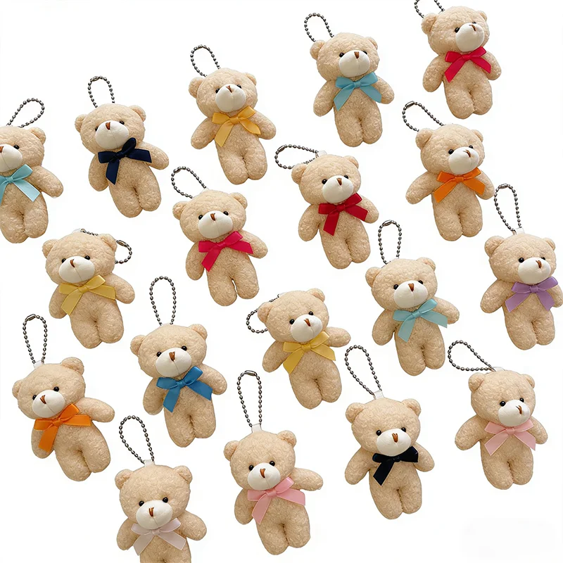 30/20/10pcs Mini Teddy Bears Tiny Soft Stuffed Teddy Bear Doll Plush Bears Bulk for Birthday Party Decor Favors Bag Keychain
