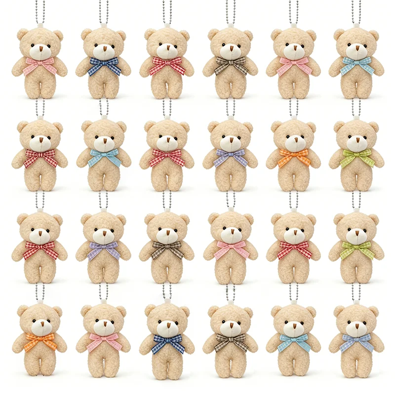 30/20/10pcs Mini Teddy Bears Tiny Soft Stuffed Teddy Bear Doll Plush Bears Bulk for Birthday Party Decor Favors Bag Keychain