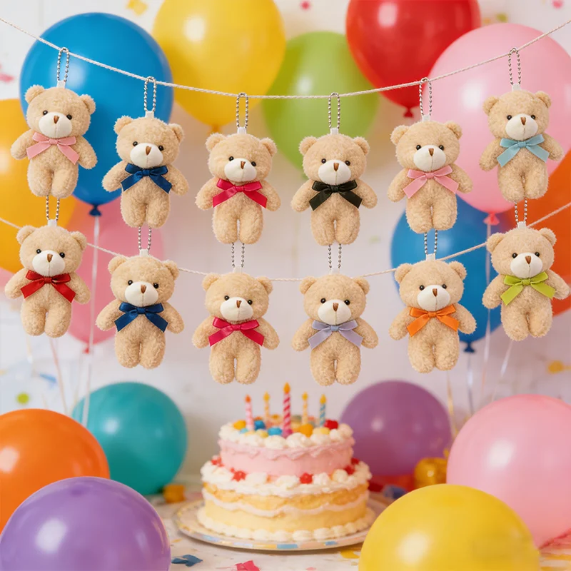 30/20/10pcs Mini Teddy Bears Tiny Soft Stuffed Teddy Bear Doll Plush Bears Bulk for Birthday Party Decor Favors Bag Keychain