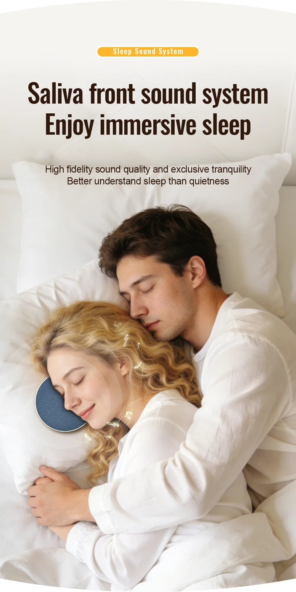 New Under Pillow Sleep Speaker Ultra Slim Hifi Bone Conduction Sound Machine Noise Reduction For Deep Sleep Relaxation 2026