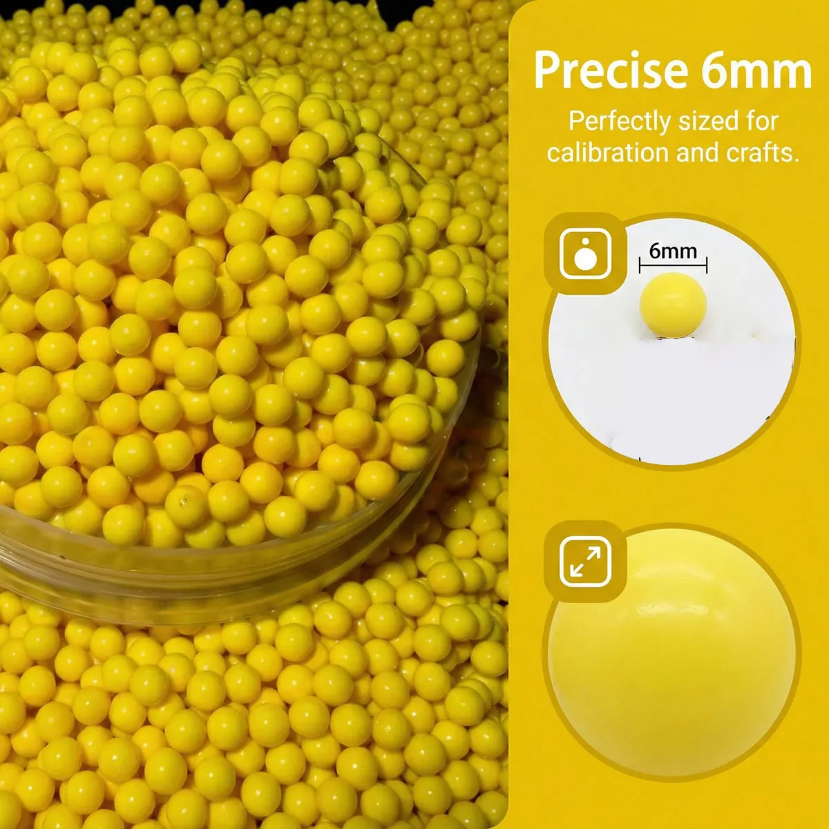 100/200/500/1000/2000 Rounds Hunting Shooting 6mm BB Strikeball Rifle Gun Plastic BB Balls Yellow Paintball Accessories