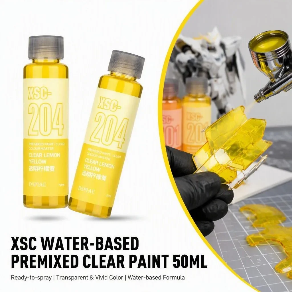 DSPIAE XSM Model Hobby DIY Airbrush Paint Set 50ML Metallic Water-Based Pigments Pre-Mixed for Assembly Spraying Model DIY