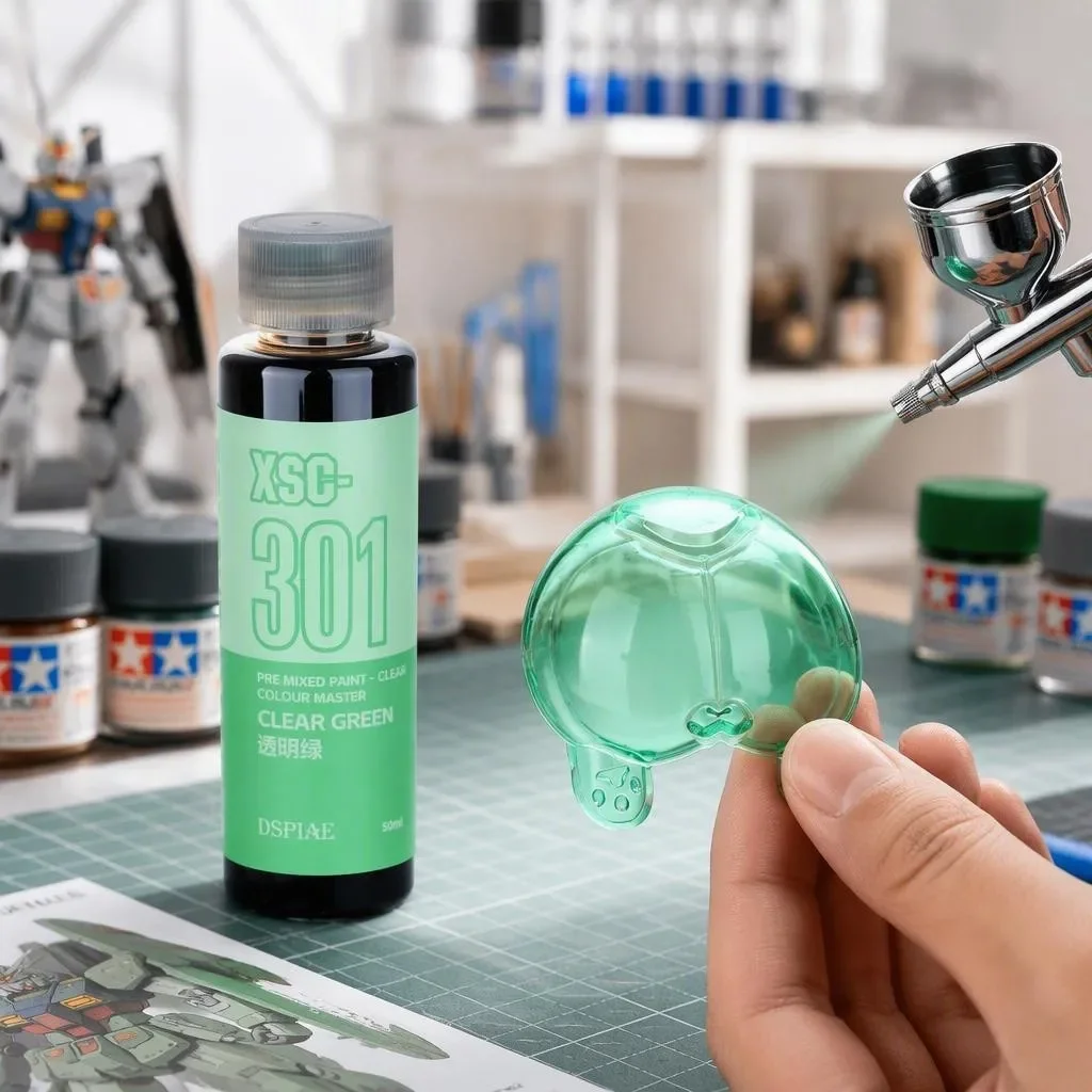 DSPIAE XSM Model Hobby DIY Airbrush Paint Set 50ML Metallic Water-Based Pigments Pre-Mixed for Assembly Spraying Model DIY