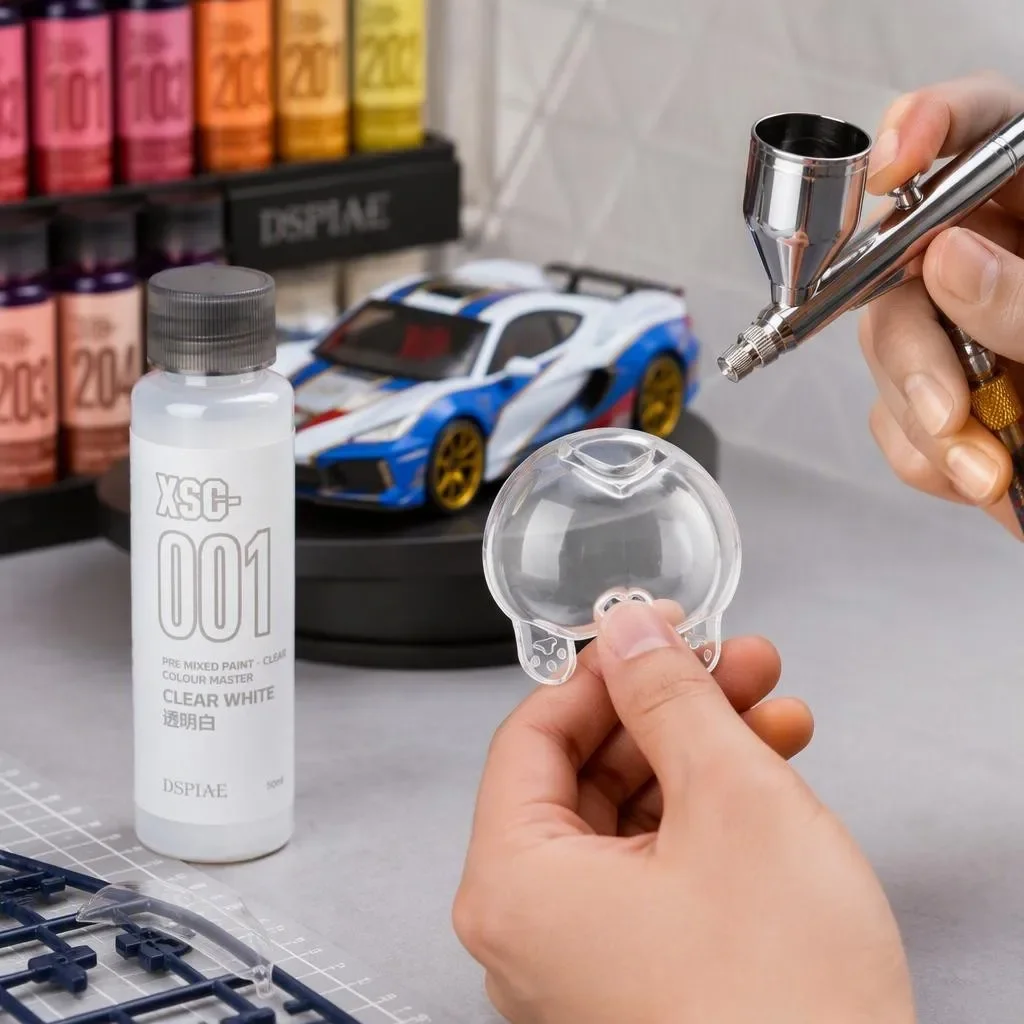 DSPIAE XSM Model Hobby DIY Airbrush Paint Set 50ML Metallic Water-Based Pigments Pre-Mixed for Assembly Spraying Model DIY