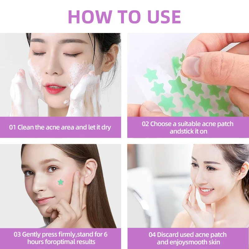 8/16Pcs Colorful Star Acne Patch Improve Women Skin Hydrocolloid Acne Tool Acne Cover Pimple Patch Portable Skin Care Tools