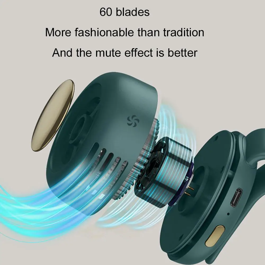 Summer Cooling Fan Clip Portable Buckle Small Fan Mini Waist Hanging Handheld Silent Bladeless Clip Fan New Type Strong Wind