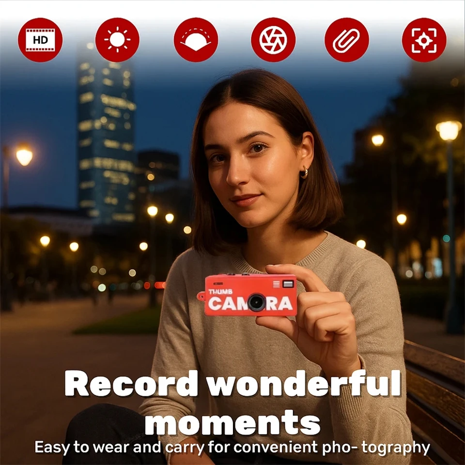 Roreta Digital Camera 0.96 Inch Keychain Camera Retro Support Memory Card 1080P Very Small Camcorder Video Recorder with Flash