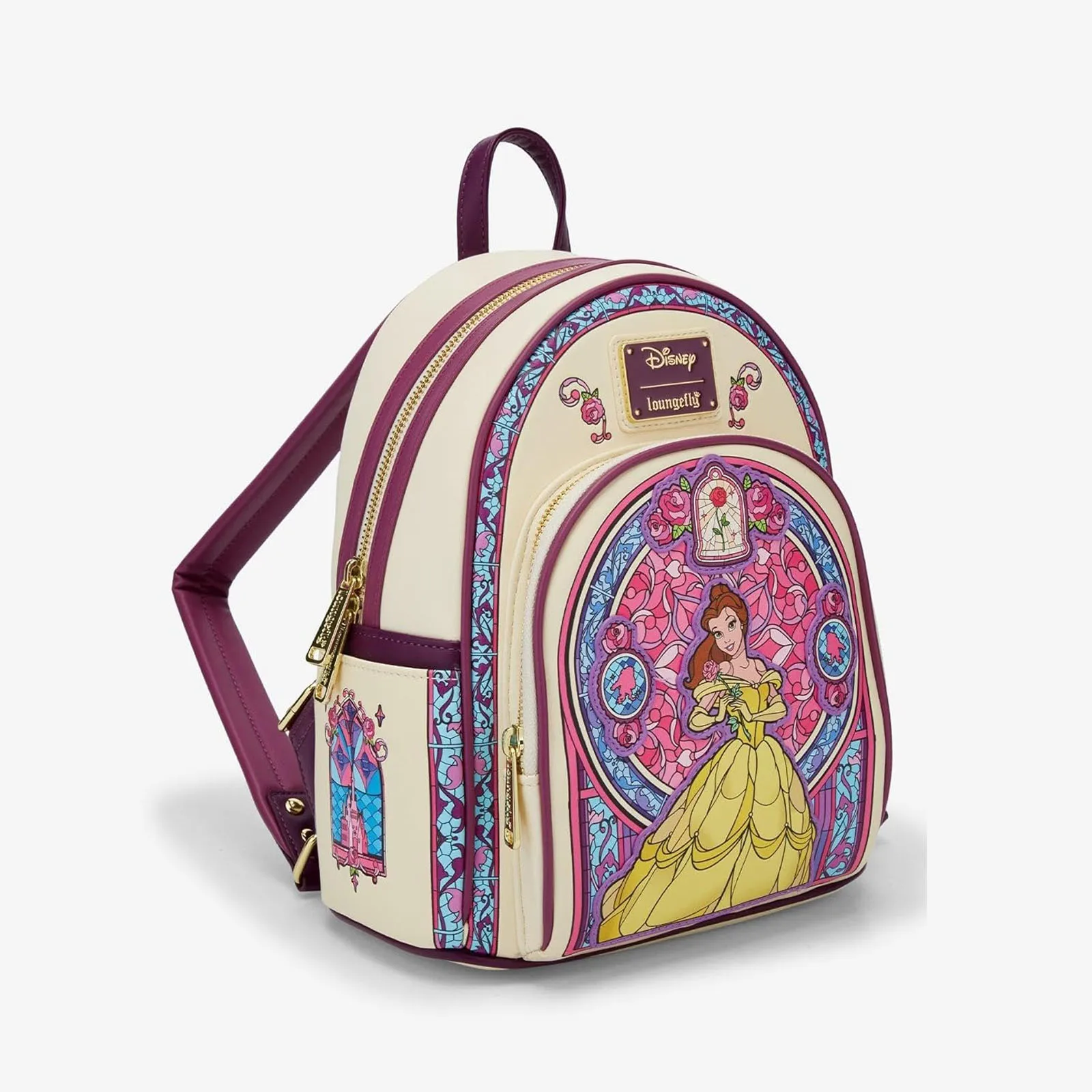 Beauty and The Beast Belle Stained Glass Portrait Mini Backpack