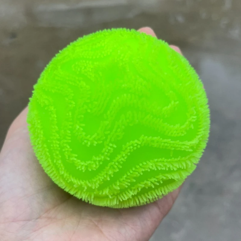 Fuzz Ball Squishy Toy Wonder Waves Vent Ball Textured Stress Relief Fidget Toy Squeeze for Adults Anti-anxiety Toy