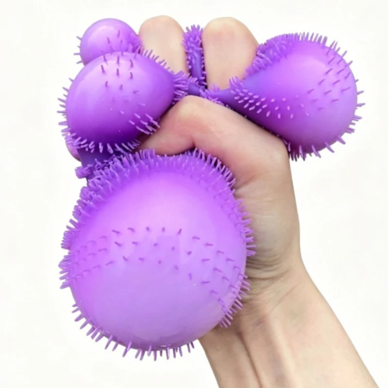 Fuzz Ball Squishy Toy Wonder Waves Vent Ball Textured Stress Relief Fidget Toy Squeeze for Adults Anti-anxiety Toy