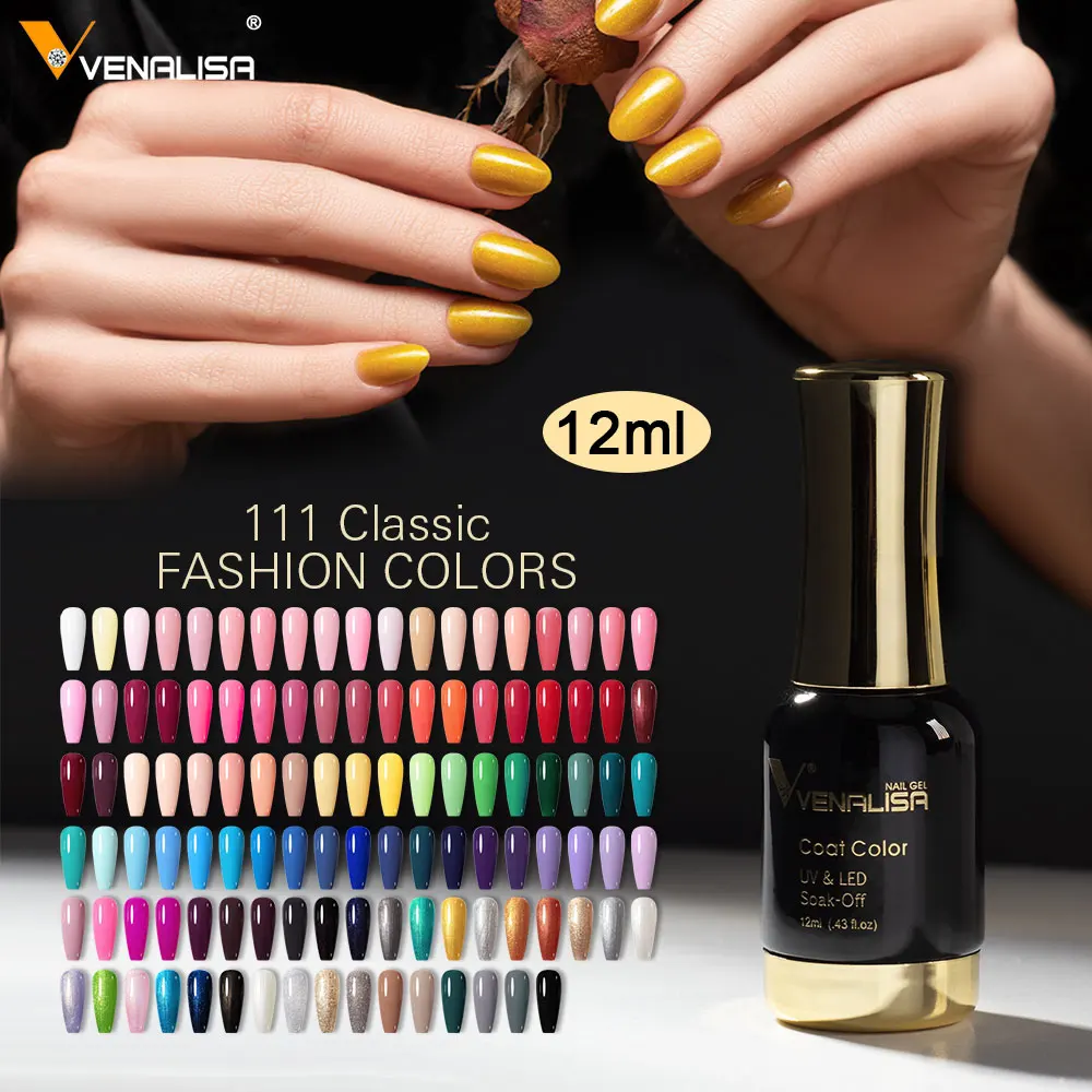 VENALISA Nail Gel Varnish TPO FREE Soak Off UV LED Organic Odorless Enamels Nail Art Colors 12ml 120Colors UV Gel Nail Polish