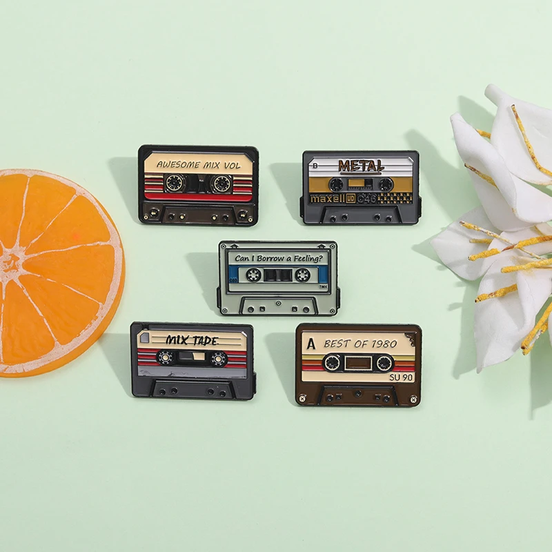 Punk Rock Band Enamel Pins Heavy Metal Music Album Retro Cassette Tape Brooches Lapel Badge Jewelry Gifts for Fans Friends
