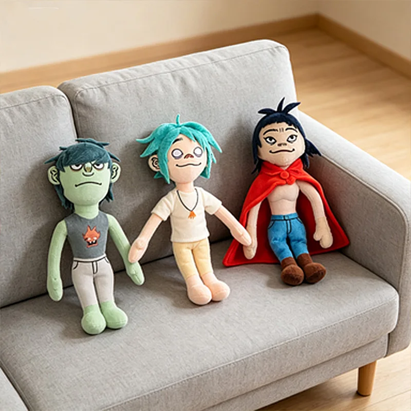 New Gorillaz Noodle Plush Kawaii Virtual Band Street Fighter Stuffed Doll Cute Red Cloak Boy For Fans Enthusiast Children's Gift