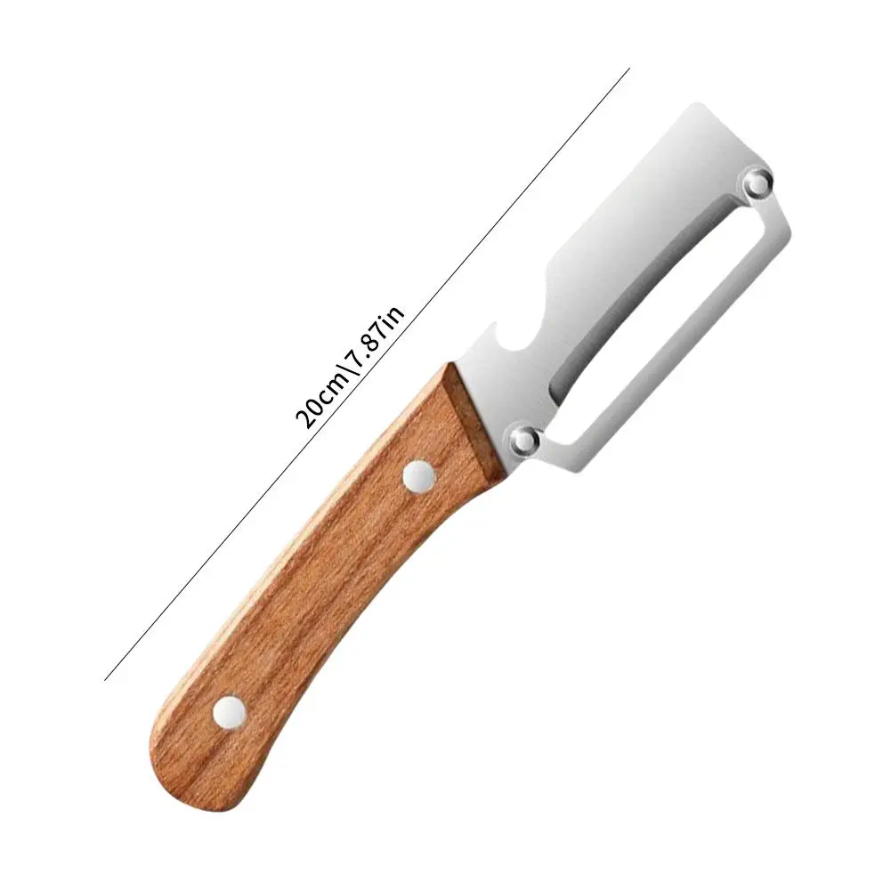 Stainless Steel Peeler With Wooden Handle For Peeling And Slicing Fruits And Vegetables | Durable And Smooth Operation