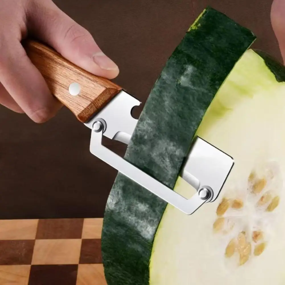 Stainless Steel Peeler With Wooden Handle For Peeling And Slicing Fruits And Vegetables | Durable And Smooth Operation