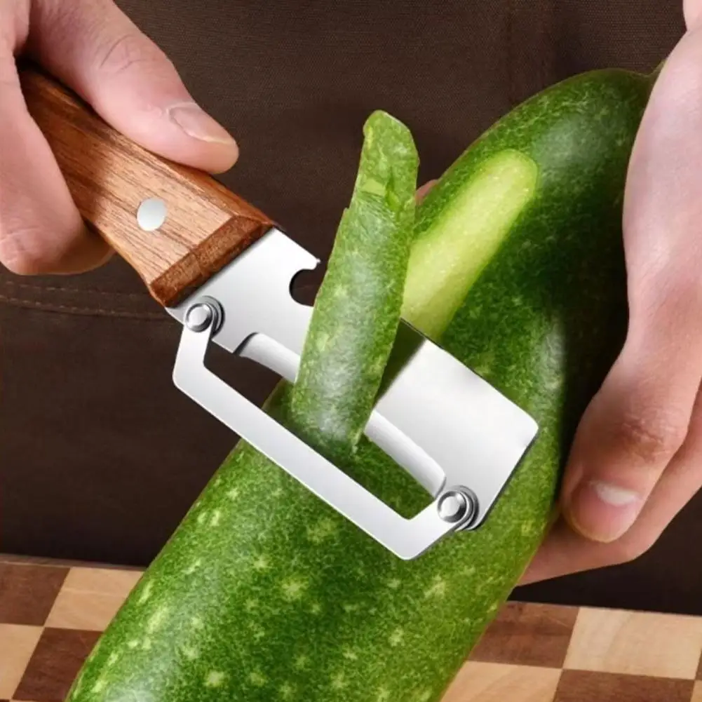Stainless Steel Peeler With Wooden Handle For Peeling And Slicing Fruits And Vegetables | Durable And Smooth Operation
