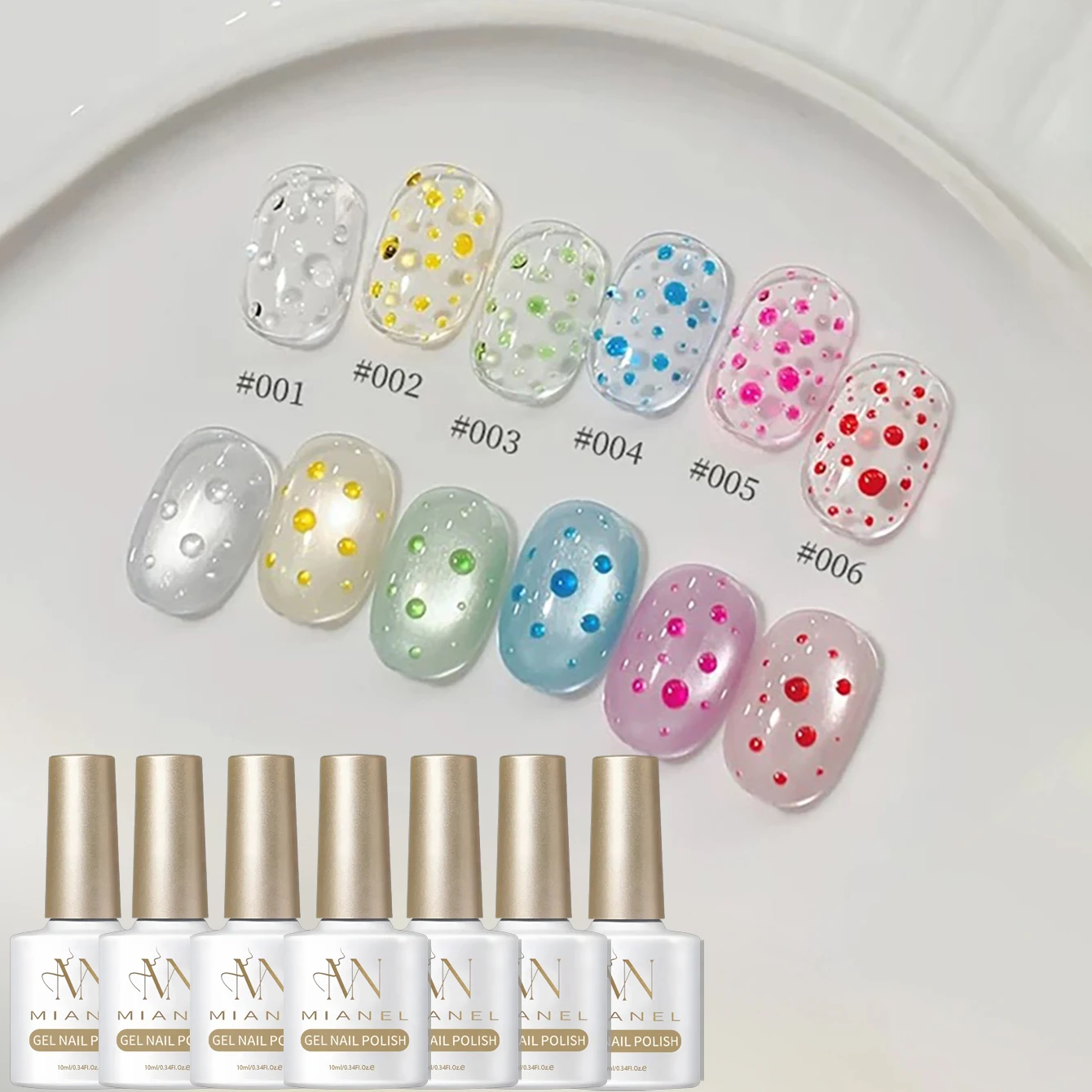 MIANEL Water Drop Top Coat 2026 SpringSummer Collection Clear Versatile Water Drop Shape Nail Art Functional Gel