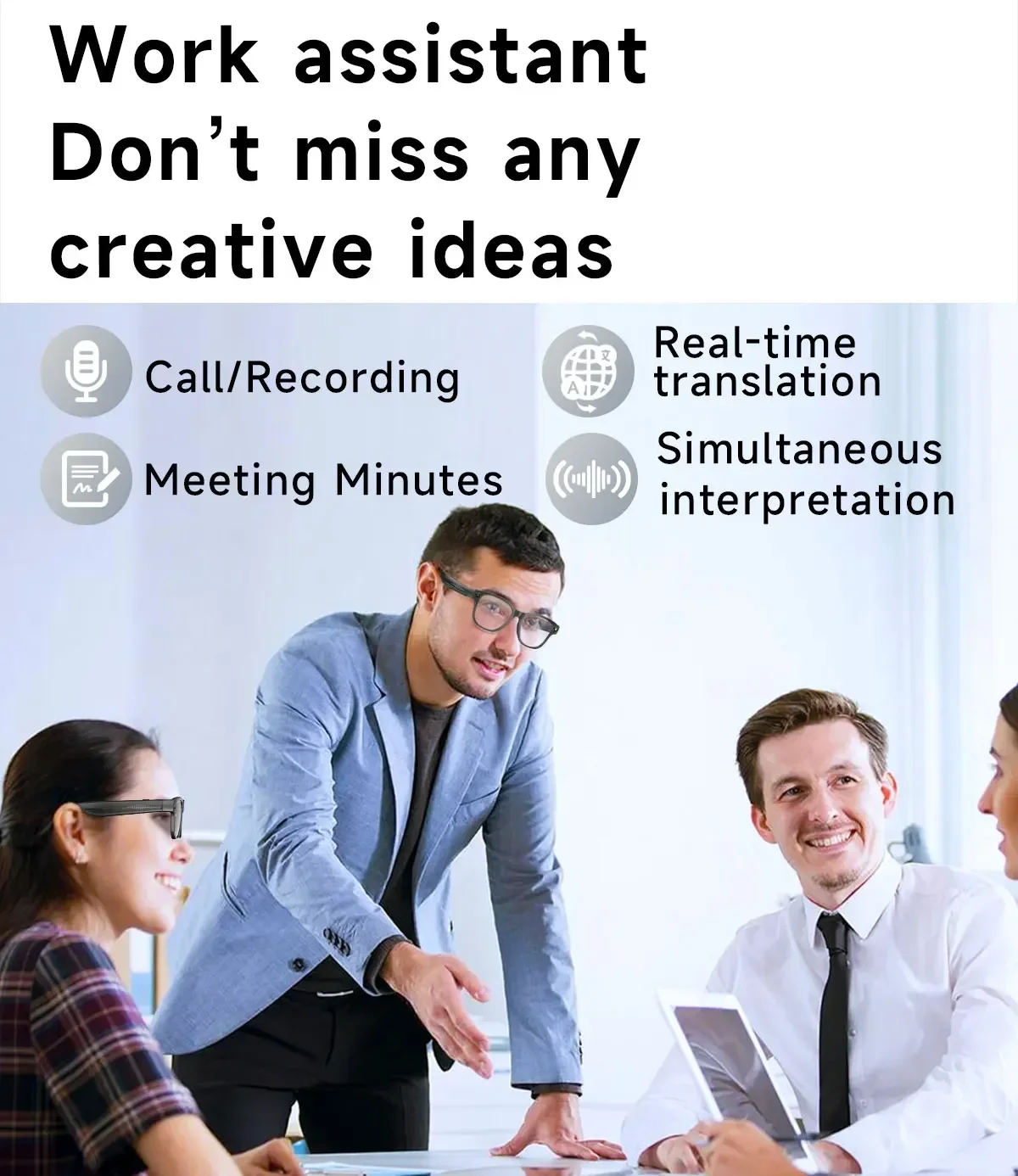 Lenovo AI Smart Glasses AI Translation 8MP HD Camera 4K Shooting Image Bluetooth Call Recording Music Smart Sunglasses 2026 New