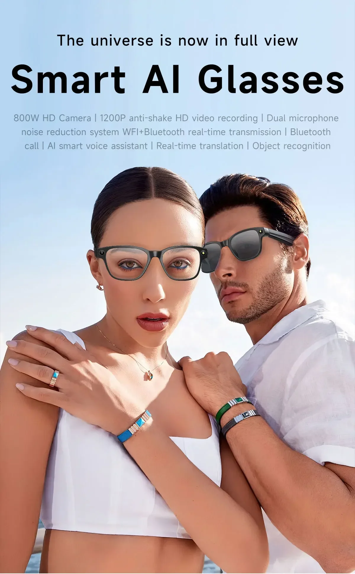 Lenovo AI Smart Glasses AI Translation 8MP HD Camera 4K Shooting Image Bluetooth Call Recording Music Smart Sunglasses 2026 New