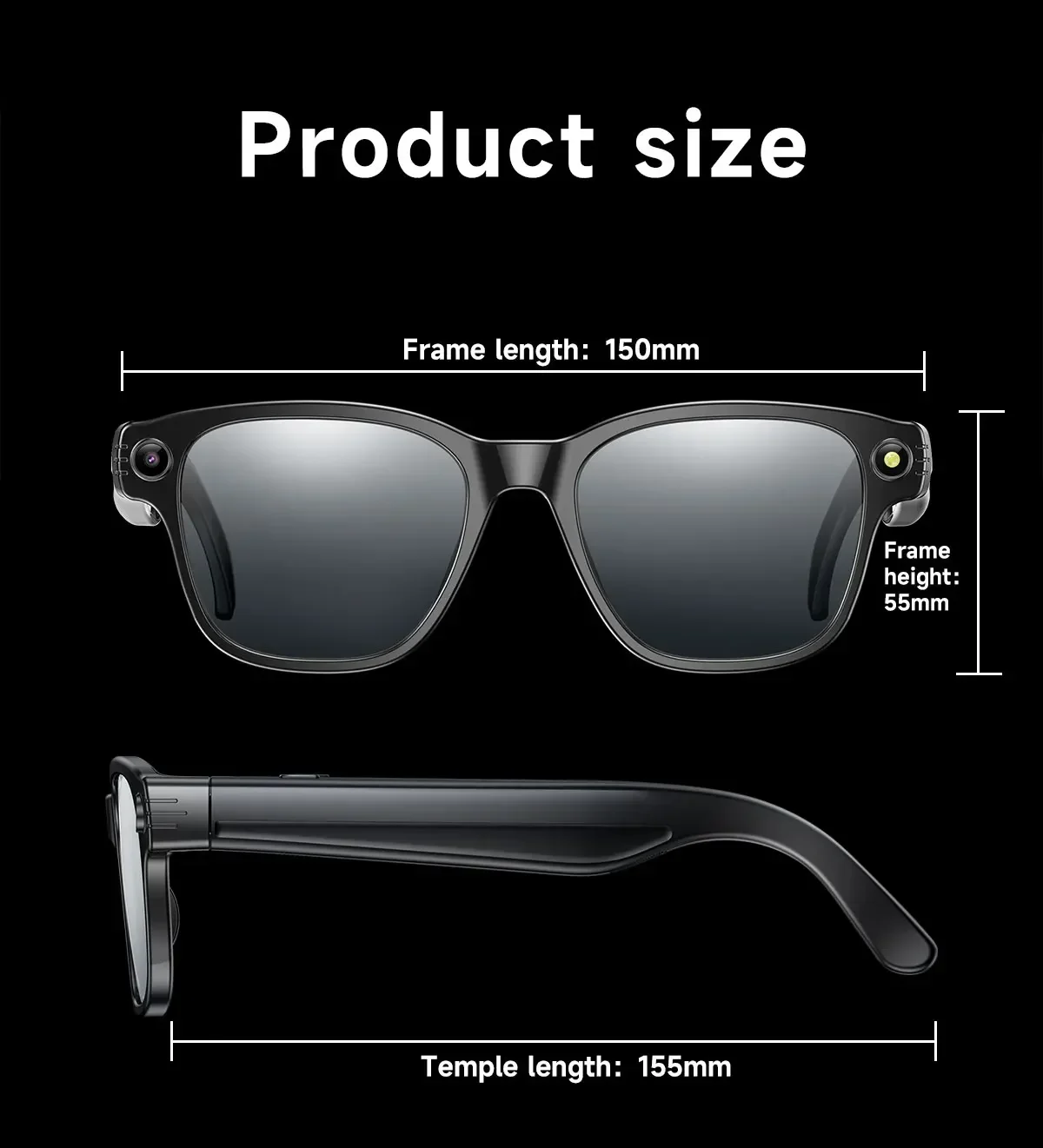 Lenovo AI Smart Glasses AI Translation 8MP HD Camera 4K Shooting Image Bluetooth Call Recording Music Smart Sunglasses 2026 New