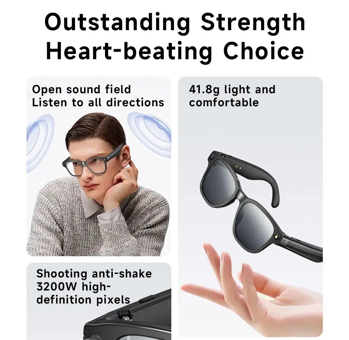 Lenovo AI Smart Glasses AI Translation 8MP HD Camera 4K Shooting Image Bluetooth Call Recording Music Smart Sunglasses 2026 New