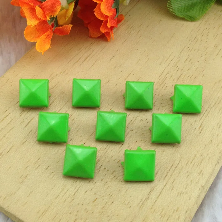Mix-Colors 100pcs 9mm Punk Pyramid DIY Metal Square Rivet Studs and Spikes For Clothing Shoes Bags Accessories