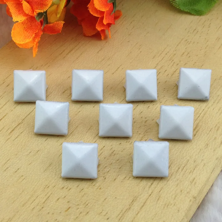 Mix-Colors 100pcs 9mm Punk Pyramid DIY Metal Square Rivet Studs and Spikes For Clothing Shoes Bags Accessories