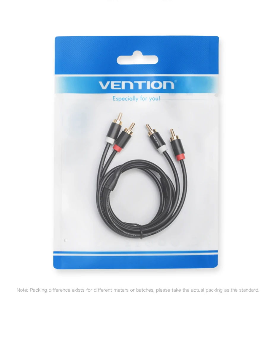 Vention 2 RCA to 2 RCA Cable Male to Male Audio Cable for Home Theater DVD Amplifier TV 1m 2m 3m 5m Cable RCA Gold-Plated Cabo