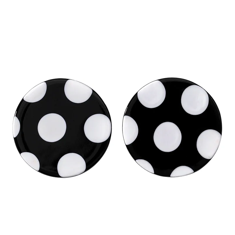 Classic Polka Dot Earring Geometric Round Square Heart Stud Earrings for Women Cute Korean Style Acrylic Earings Fashion Jewelry