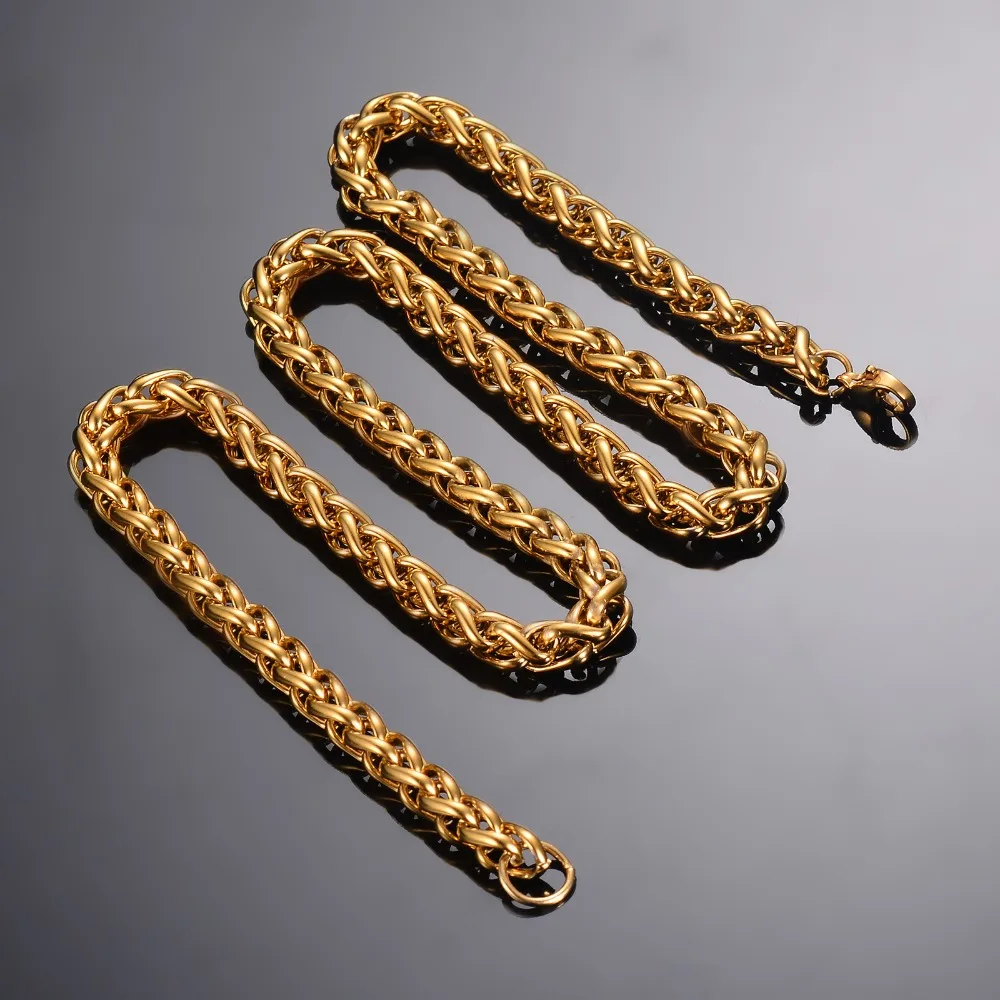 1 Piece Width 3mm/4mm/5mm/6mm Gold Color Keel Link Chain Necklace For Men Women Stainless Steel Chain Necklace
