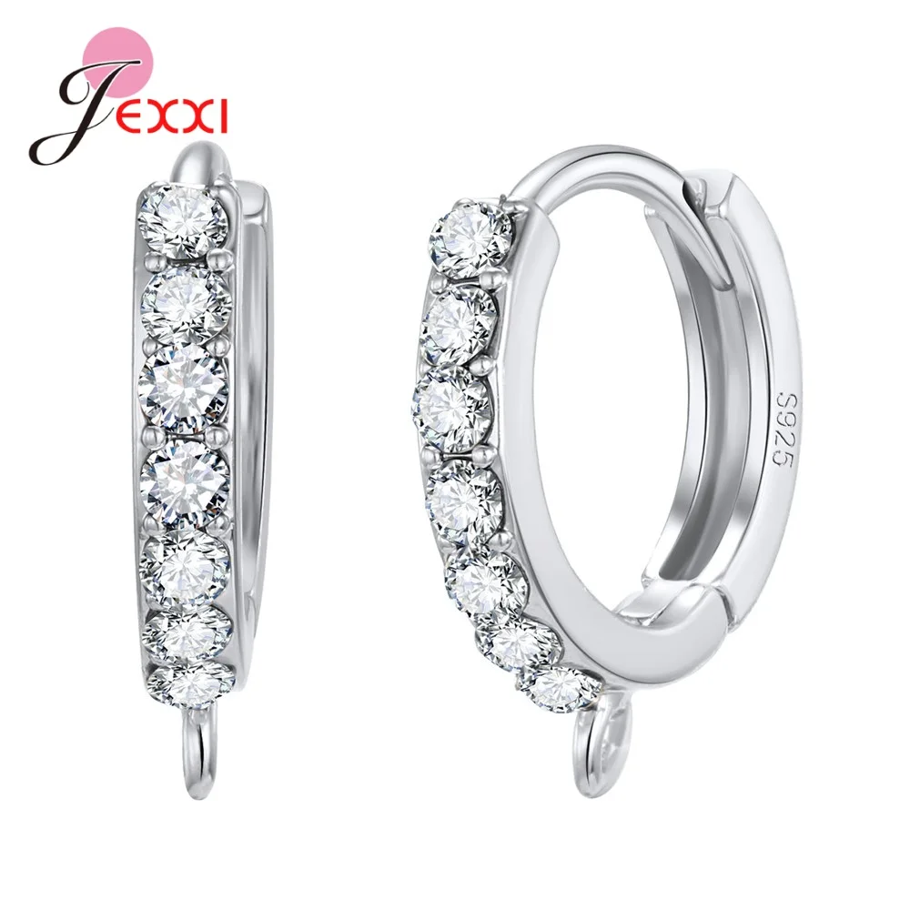 New Statement 925 Sterling Silver DIY Earrings Clasps Hooks Woman Handmade Jewelry Making Accessoru Fashion Design Cubic Zircon