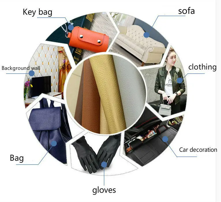 A4 Litchi PU Leatherette Faux Leather Fabric Synthetic For Sewing Bow Bag Brooches Sofa Car DIY Hademade Material 20X30CM Sheets