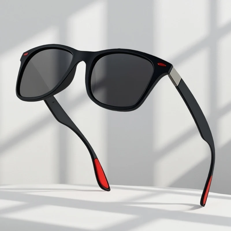 Hot Sale Polarized Sunglasses Men Women Classic Square Plastic Driving Sun Glasses Male Fashion Black Travelling Shades UV400