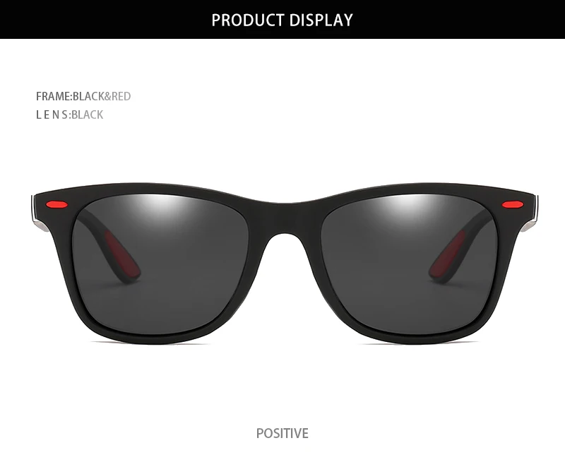 Hot Sale Polarized Sunglasses Men Women Classic Square Plastic Driving Sun Glasses Male Fashion Black Travelling Shades UV400
