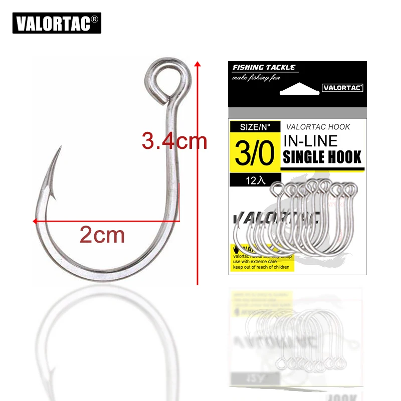 Inline Single Hook Big Eye Single Hook Replace the Treble Hook 12pcs/Pack Fish Hooks for Live Bait Single Fishing Hooks
