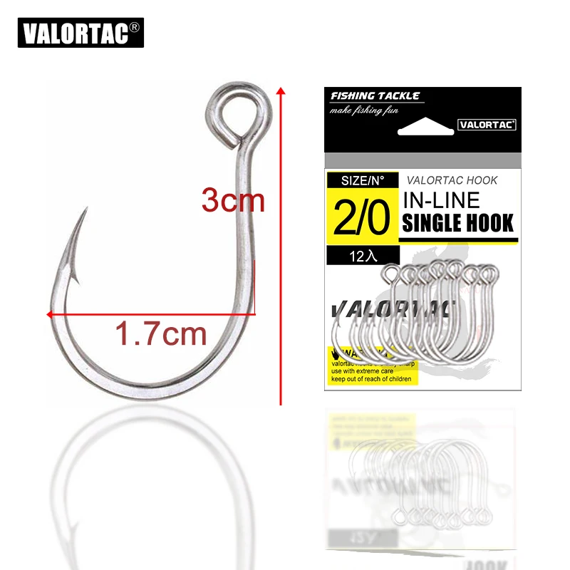 Inline Single Hook Big Eye Single Hook Replace the Treble Hook 12pcs/Pack Fish Hooks for Live Bait Single Fishing Hooks